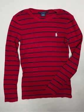 Polo by Ralph Lauren Red Striped Crewneck pullover sz S women’s 789